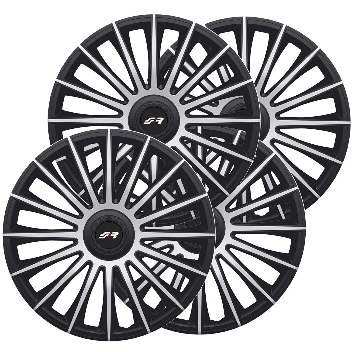Kit Copricerchi Sportivi 15" Austin Silver Black ABS