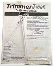 TRIMMER PLUS Operator's Manual User Guide Instruction Book for Pole Saw PS720