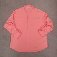 Mens Columbia PFG Omni Shade Long Sleeve Tactel Nylon Button Down Shirt SZ L