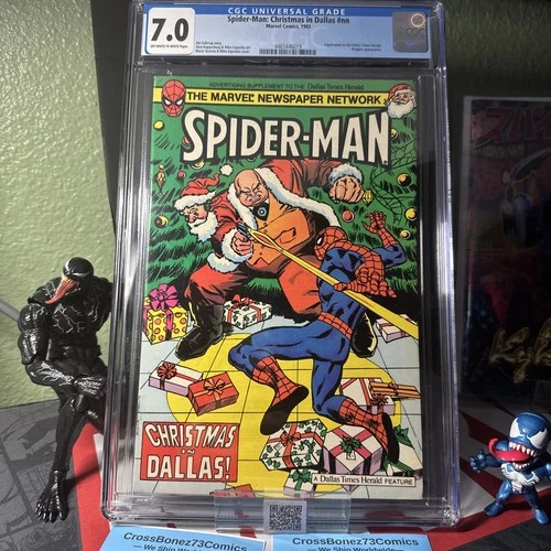 ✦ Spider-Man: Christmas In Dallas (1983, Marvel) CGC 7.0 Grade-Newspaper Insert