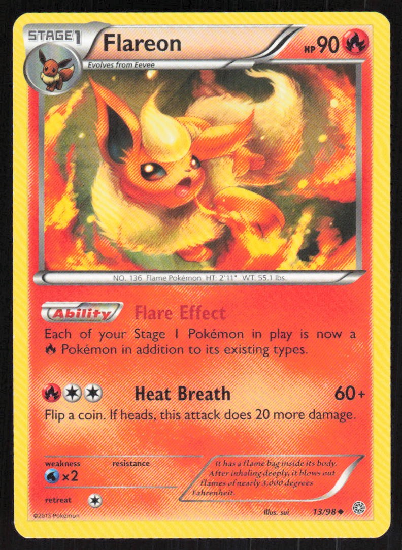 Flareon 13/98 LP XY - Ancient Origins Pokemon Card