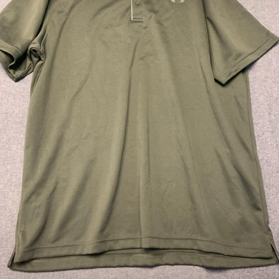 Camisa polo Under Armour Tech para hombre talla 3XL alta verde calce suelto golf cuello Foto 3 de 4