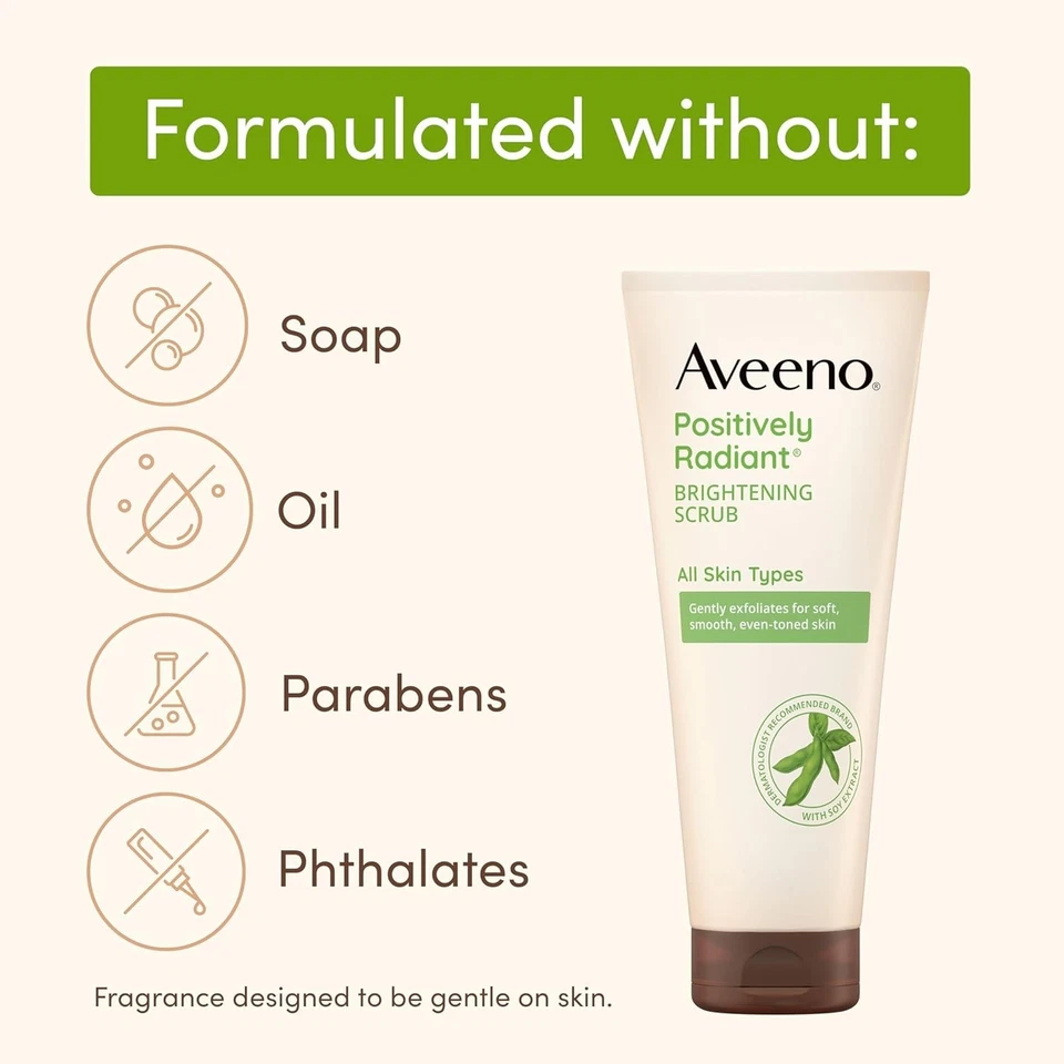 Exfoliante facial diario iluminador de piel Aveeno positivamente radiante 5 oz Foto 4 de 4
