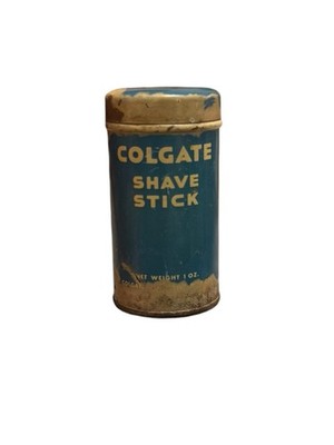 Colgate Shave Stick Vintage Tin Metal Shaving Soap 1 oz Midcentury Toilietries