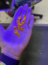 13 UV reactive orange Machine Made Glass Toy Marbles