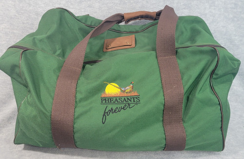 Pheasants Forever Green/Brown Travel Duffle Bag Bob Allen MADE IN USA