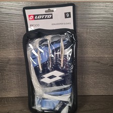 Lotto GK300 Goalkeeper Gloves Size 9 Soccer Goalie Gloves Blue Black