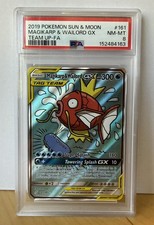 Magikarp & Wailord GX (Alternate Full Art) 161/181 Sm-Team Up Holo PSA 8