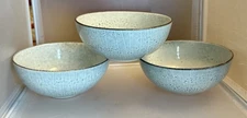Set of 3 Project 62 Solene Reatcive Glaze Blue Gray Stoneware Soup/Cereal Bowls