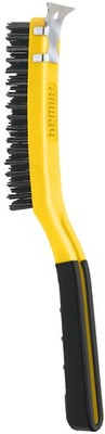SoftGrip Carbon Steel Wire Brush with Scraper for HeavyDuty Cleaning