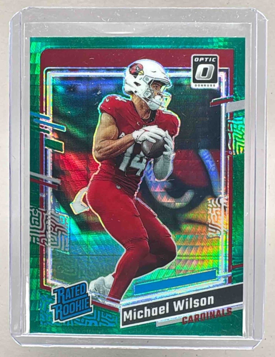 Michael Wilson 2023 Panini Donruss Optic #204 Green Hyper Prizm RC Rated Rookie