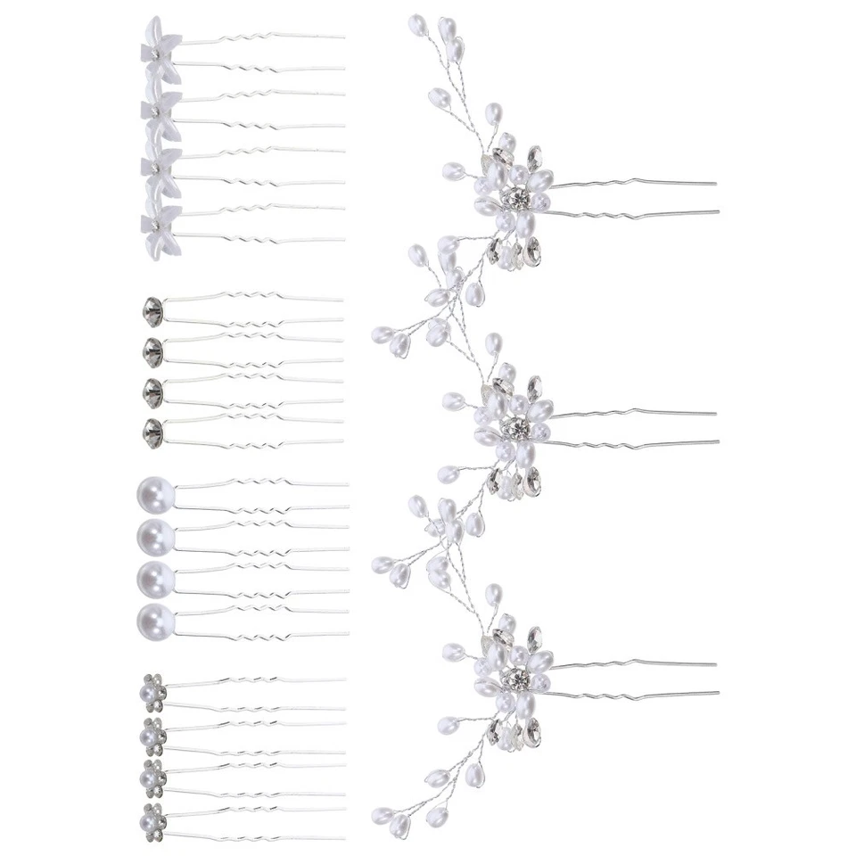  23 Pcs Fermaglio Capelli Sposa Accessori Per Decorazioni Clip Di Strass - Immagine 2 di 4