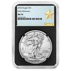 2024 $1 American Silver Eagle NGC MS70 ER West Point Star Label Retro Core
