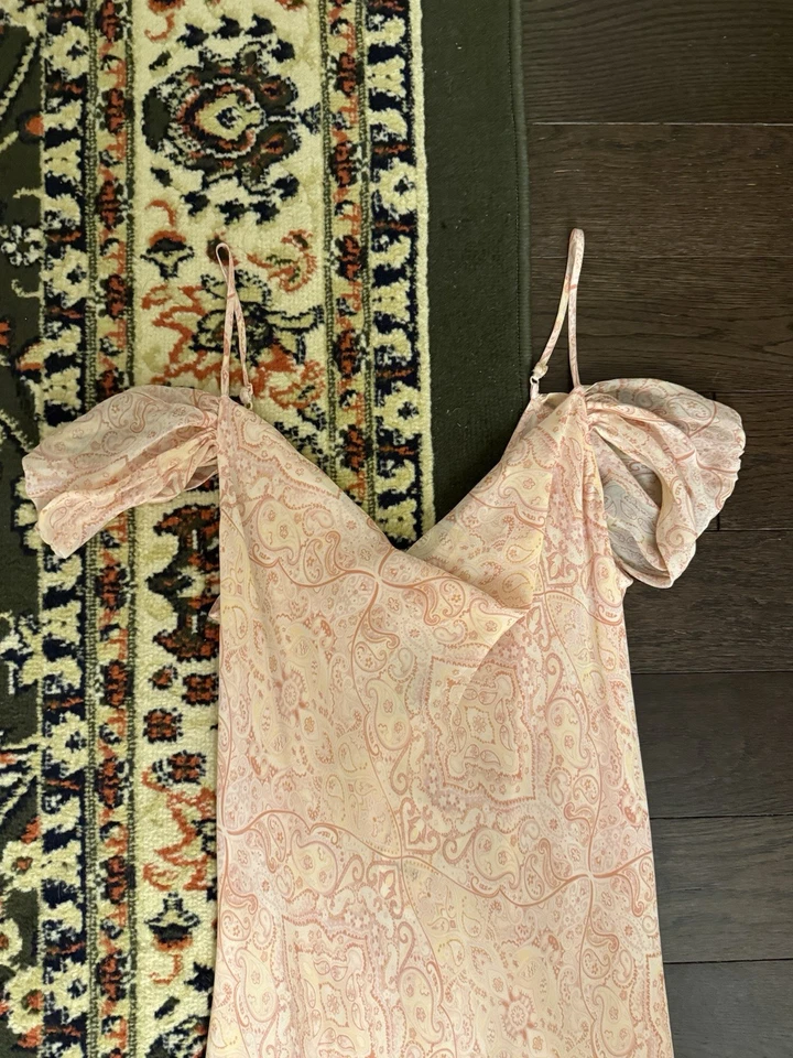 maxi vestido vintage y2k express seda paisley talla 11/12 Foto 2 de 4