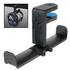 PC Gaming Dual Headphone Stand Clip-On Desk Hanger with 360 Rotation