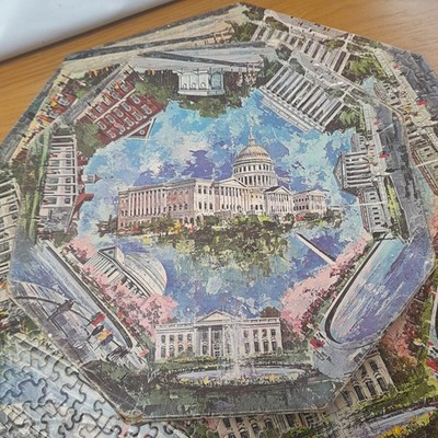 Vintage Springbock achteckiges Puzzle, Washington DC Szenen, USA, komplett. VVG/VG