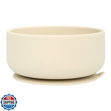 dollop Silicone Suction Bowl  BPA Free  Dishwasher and Microwave Safe Sand