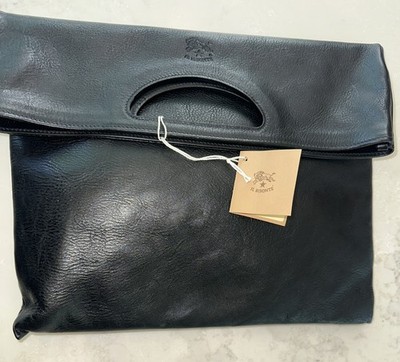 Il Bisonte black Vacchetta Leather Handbag New