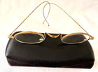 ANTIQUE Gold Tone TAWA Co Franklin Looking Framed Lenses Eyeglasses w/ Case NOS — photo 7