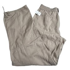 NEW Aeropostale Womens XS Brown Utility Cargo Pant Baggy Adjustable Straight Leg