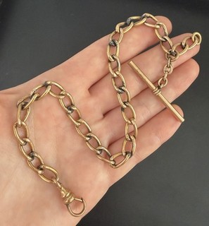Antique Victorian Goldfill Curb Link Watch Chain