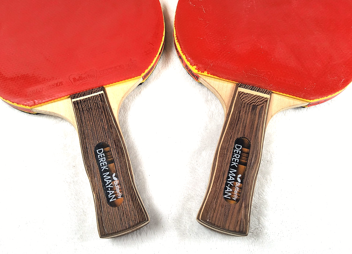 Lot of 2 Vintage Butterfly Derek May AN Pan Asia Table Tennis
