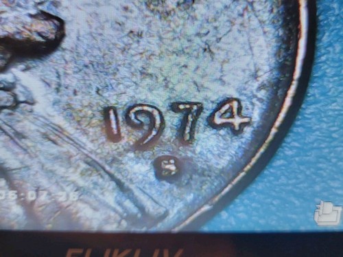 1974-S Lincoln Cent with S over S Mintmark & Column Errors 3.10g - Picture 9 of 12