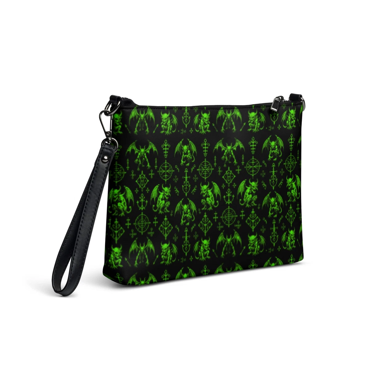The Fifth Circle Green Faux Leather Crossbody Purse – Demon Horror Bag