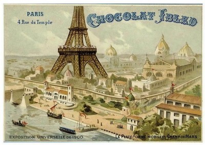 Vintage Paris Ausstellung Poster Wandbild - Eiffelturm Szene