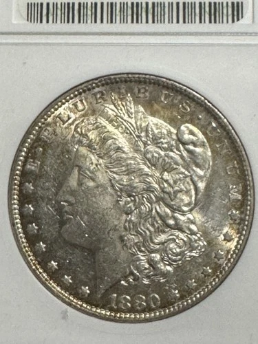 1880-o Morgan Silver Dollar, Better Date, ANACS AU58, Soapbox, Free shipping