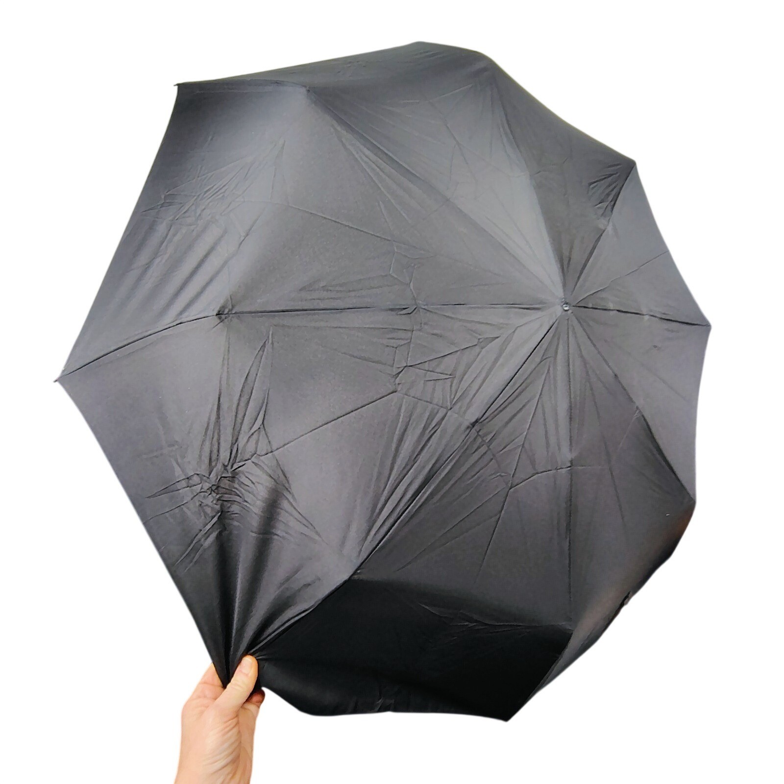 Vtg Colours Aj  Rare Collectible Black Compact Folding Automatic Umbrella image 5