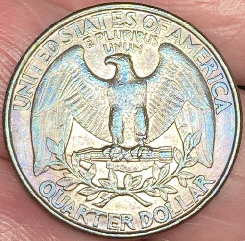 1995-P Washington Quarter Brilliant Rainbow Toned Dark Coin #11 - Picture 10 of 16