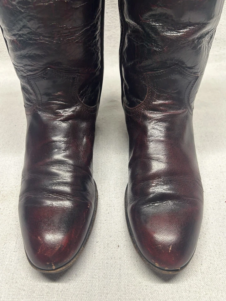 Botas de Vaquero Justin Oxblood Cuero Alto Stovepipe Mujer Talla 7 B Estilo L4728 Foto 2 de 4