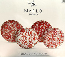 Williams Sonoma Marlo Thomas RED Dinner Plates  ~ NEW IN BOX