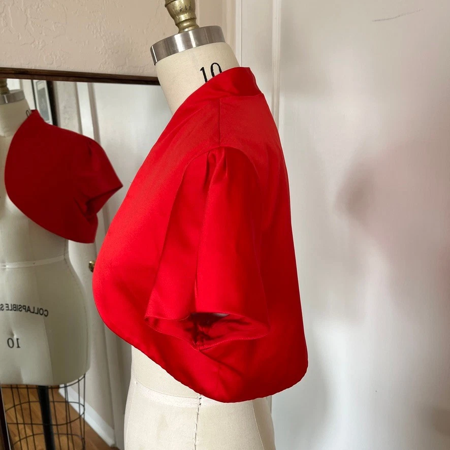 Chaqueta de manga corta Davids Bridal Bolero para mujer encogida roja 14/16 Foto 2 de 4