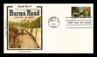 US COVER WWII BURMA ROAD 50TH ANNIVERSARY FDC COLORANO SILK CACHET