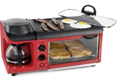 Nostalgia Retro 3-In-1 Family Size Breakfast Oven And Coffee Pot