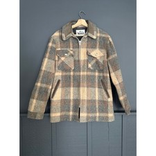 Vintage 70s Woolrich Plaid Tartan Pile Lined Heavy Wool Hunting Jacket Sz Medium