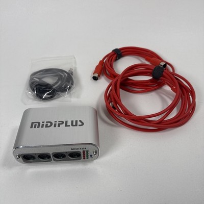 Midiplus MIDI4x4 USB MIDI Interface w/ USB and 2 MIDI Cables Tested Working