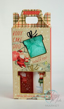 New Christmas Body Care Duo Gift Set with Shower Pouf 2pc Holiday Vanilla