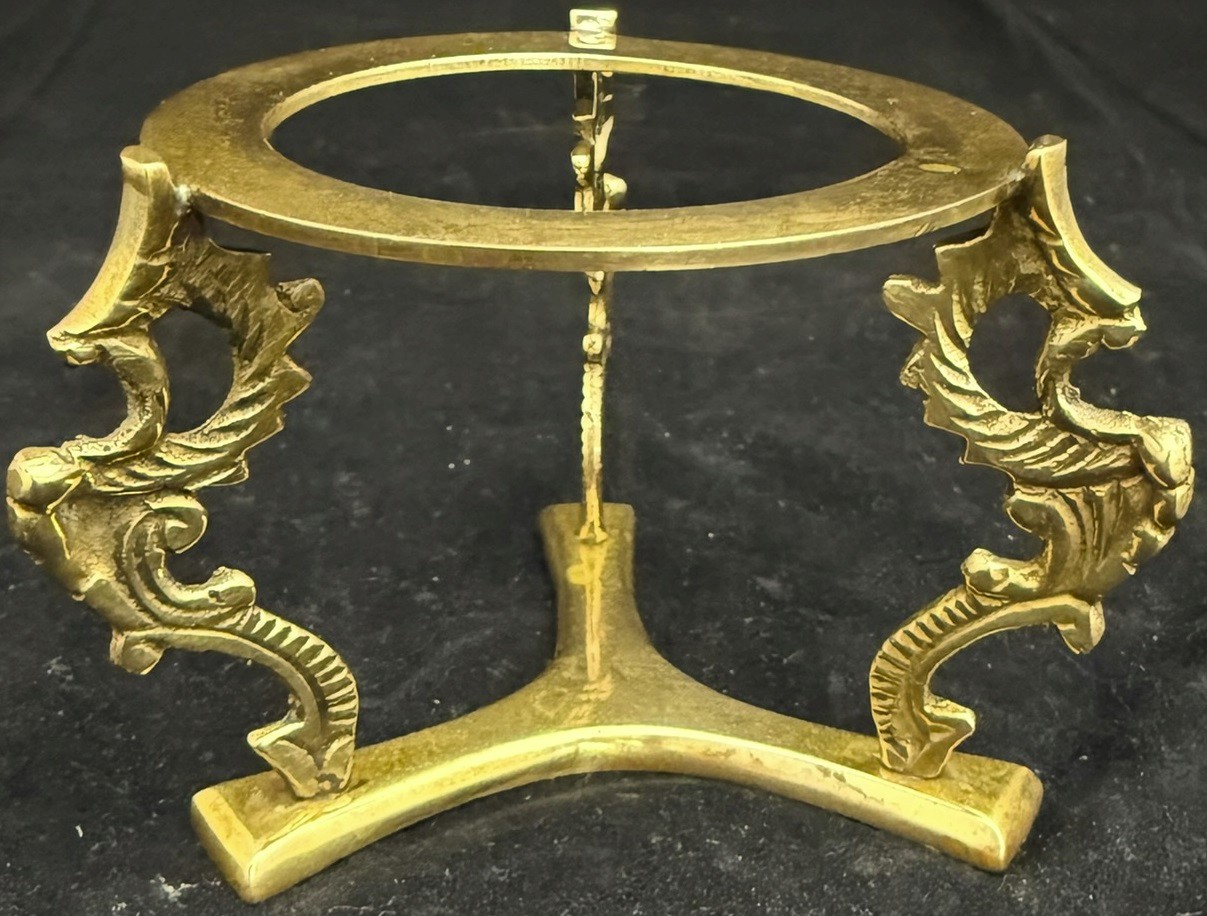 o'o'o . Brass Metal STAND for Paperweight Planter or Other Item .Seahorse Design