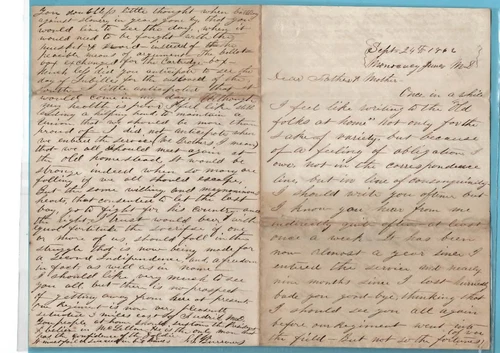 Civil War Union Letter 1862 Monocacy Ohio 29th Asst. Surgeon "Sins of Slavery"