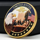 USA 250th Anniversary 1776-2026 Gold Plated Commemorative Coin Eagle White House