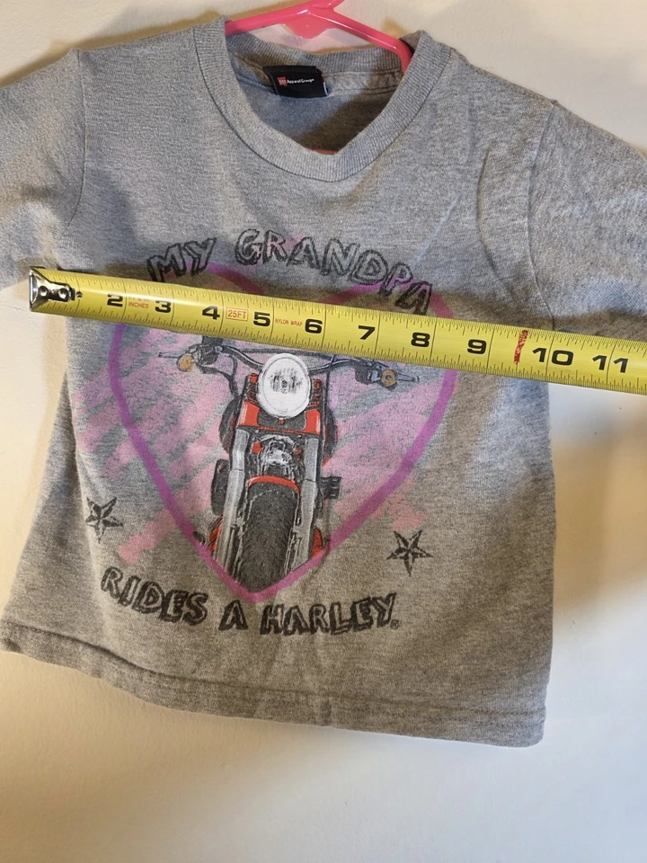 Camiseta Harley Davidson para niñas pequeñas - My Grandpa Rides A Harley Foto 4 de 4