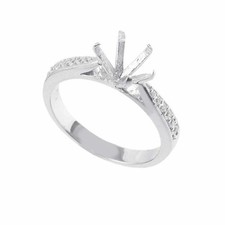 925 Sterling Silver 6 Prong Engagement Ring Setting 8 mm Round Semi Mount Ring