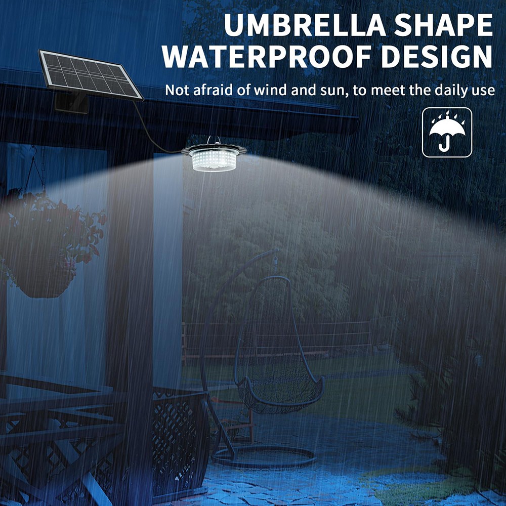 Solar Pendant Light Outdoor&Indoor Hanging Light Waterproof for Barn Shed Garden