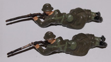 2 x 1949 Lead Britains Ltd WW2 Belgian Infantry Soldiers