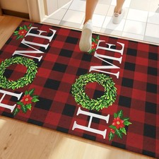 Limited Edition Christmas Velvet Doormat, 850gm , Non-Slip, Machine Washable, Re
