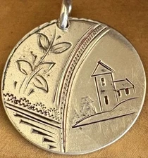 1800’s Love Token Fancy Engraved Bertie Double Sided Silver Coin US