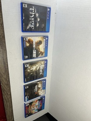 PlayStation 4 PS4 Game Lot w/Cases: Thief, R6 Siege, Fallout 4, RE7 VR